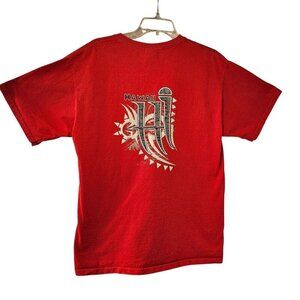 Fruit of the Loom Y2K Hawaiian Tribal Graphic T Shirt Size L Lofteez 100% Cotton